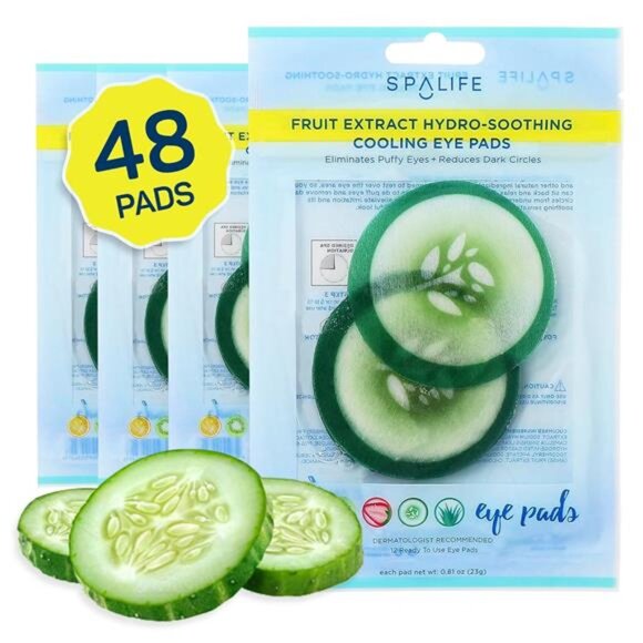 SpaLife Cooling Eye Pads - Korean Soothing Eye Pads for Dark Circles, Puffy - Picture 1 of 7